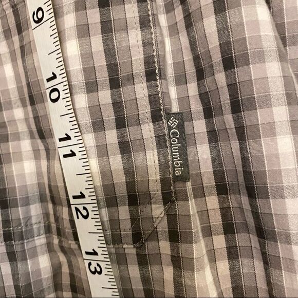 Columbia mens Black and white plaid long sleeve button down Shirt-Large - Picture 4 of 8